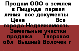 Продам ООО с землей в Пицунде, первая линия, все документы › Цена ­ 9 000 000 - Все города Недвижимость » Земельные участки продажа   . Тверская обл.,Вышний Волочек г.